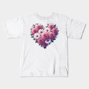 Heart Shaped Flowers Kids T-Shirt